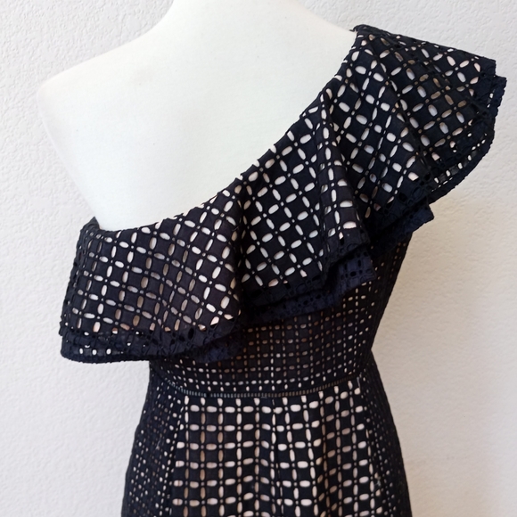 J. Crew Collection black ruffle one shoulder dress - Picture 8 of 10